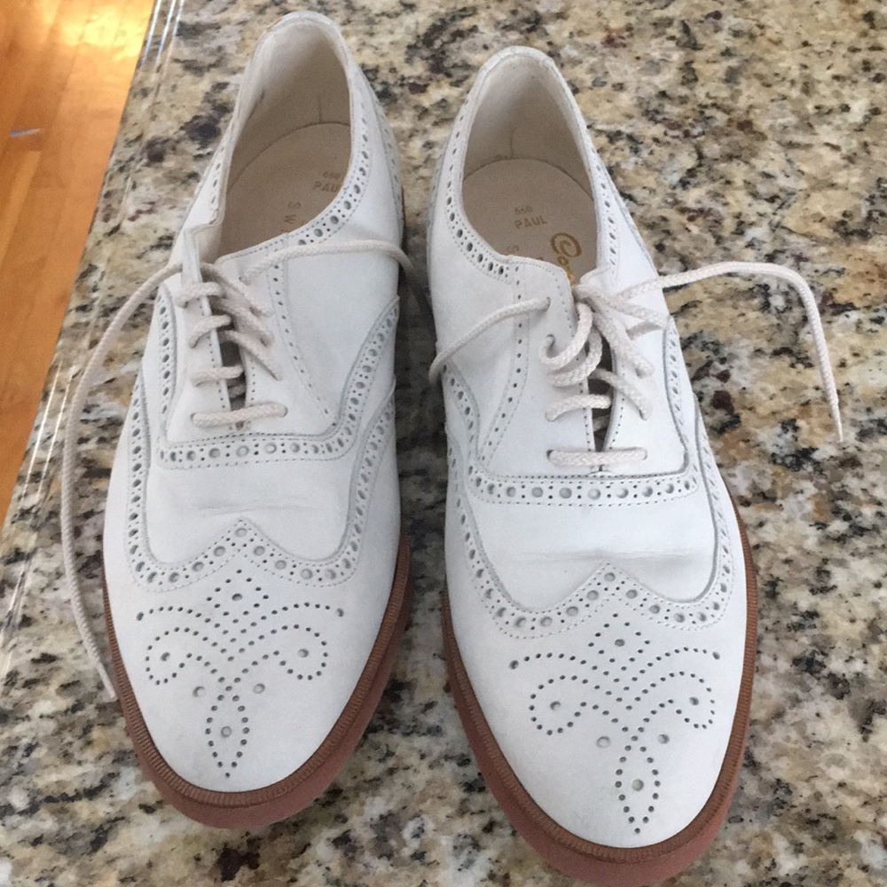NWOT Sz 11 Bally Nubuck off white Oxfords